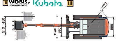 Zasięg pracy KUBOTA KX016-4