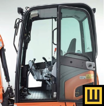Minikoparka KUBOTA KX016-4 Kabina drzwi