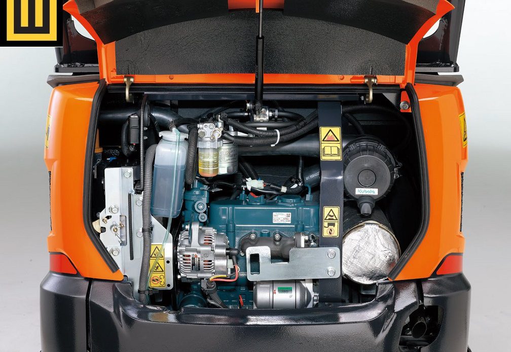 Minikoparka KUBOTA KX018-4 komora silnik