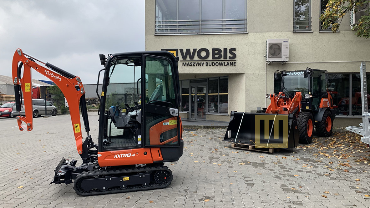 Minikoparka KUBOTA KX018-4 WOBIS R090 ładowarka