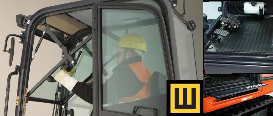 Minikoparka KUBOTA KX030-4 widok z wnętrze