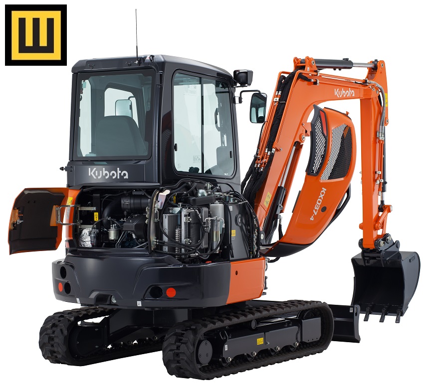 Minikoparka KUBOTA KX037-4 moc i wydajność