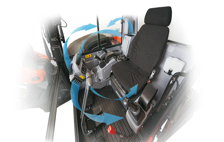 Minikoparka KUBOTA KX080-4 MGL wnętrze