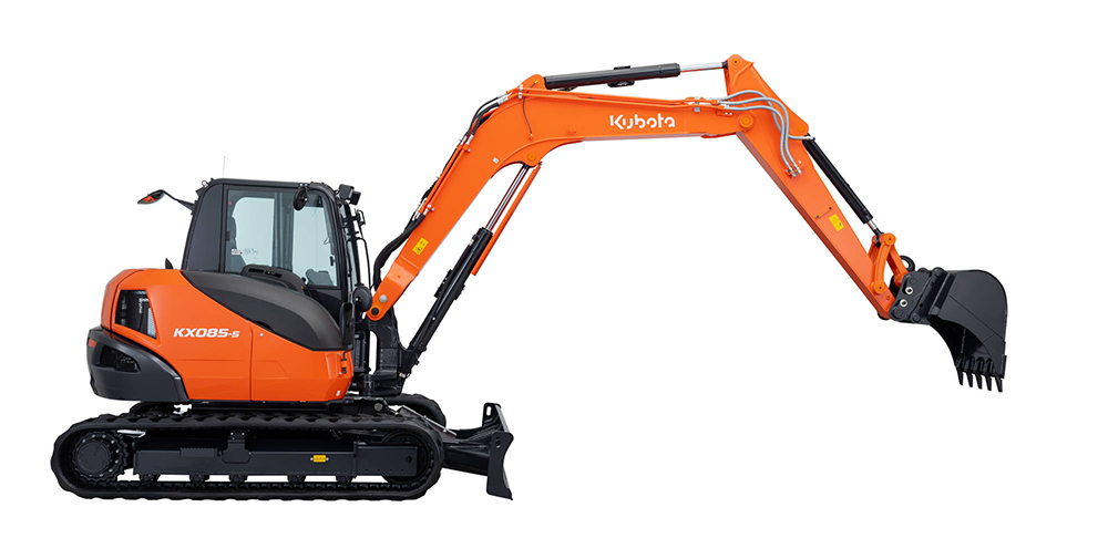 KUBOTA KX085-5 MGL — bazowa wersja z pojedynczym wysięgnikiem Monoblock