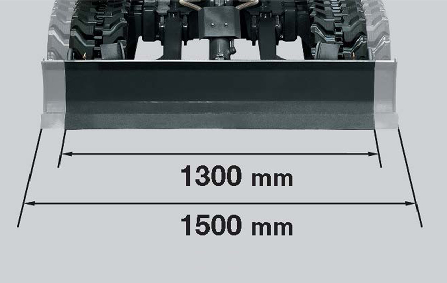 KUBOTA U20-3α — regulowany rozstaw gąsienic 1300/1500 mm
