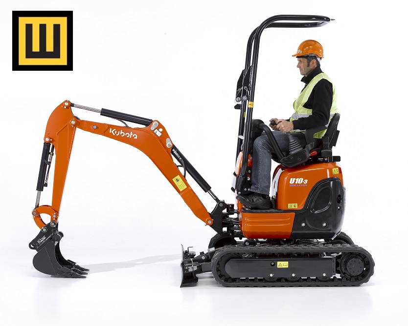 Minikoparka KUBOTA U10-3 — operator przy pracy